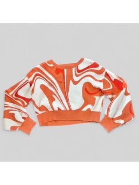 Altar’d State-orange and cream cropped sweater-size S-EUC